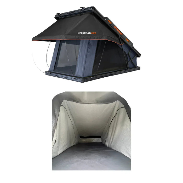 Openroad Aluminum Hard Shell X-Hinge Rooftop Tent with LED Lights - 4 Season - Recon Recovery