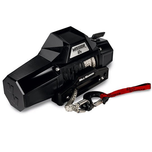 Mile Marker Mission Series Winch – 12V Military - Grade 12,000 lb Synthetic Rope Winch - Recon Recovery