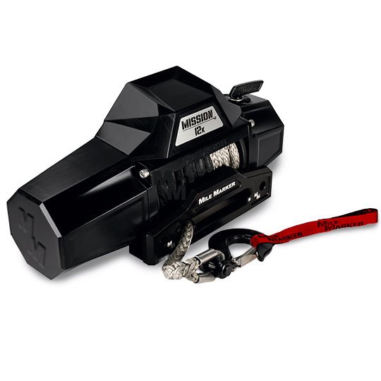 Mile Marker Mission Series Winch – 12V Military - Grade 12,000 lb Synthetic Rope Winch - Recon Recovery