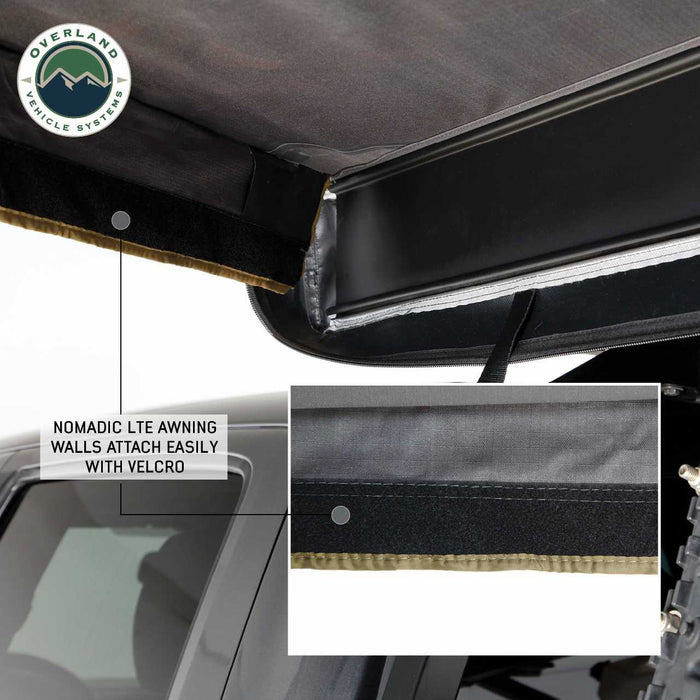 Overland Vehicle Systems Nomadic 180 LTE Awning Wall Kit with Windows - Recon Recovery - Recon Recovery