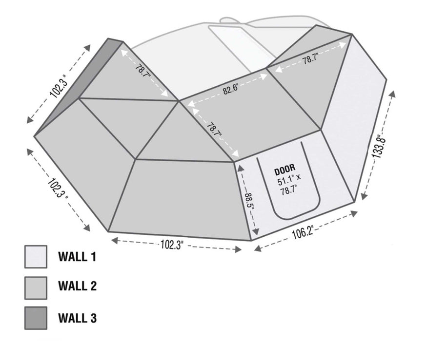 Overland Vehicle Systems Nomadic 270 Awning Walls for Passenger Side - Complete Kit - Recon Recovery