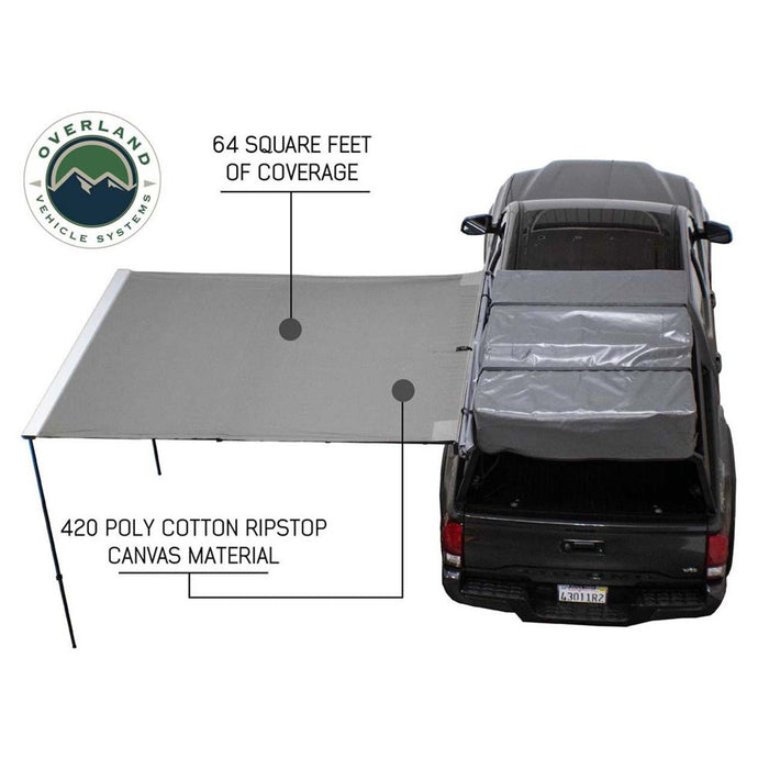 Overland Vehicle Systems Gray 8.0 ft. Awning with Universal Brackets - Recon Recovery - Recon Recovery