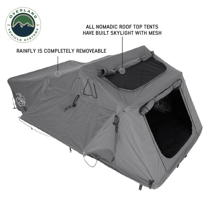 Overland Vehicle Systems 18349936 Nomadic 4 Extended Soft Shell Roof Top Tent - 4 Person - Recon Recovery