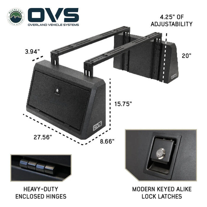 OVS Lockable Pod Rack Universal Bed Storage System with Adjustable Crossbars - Recon Recovery