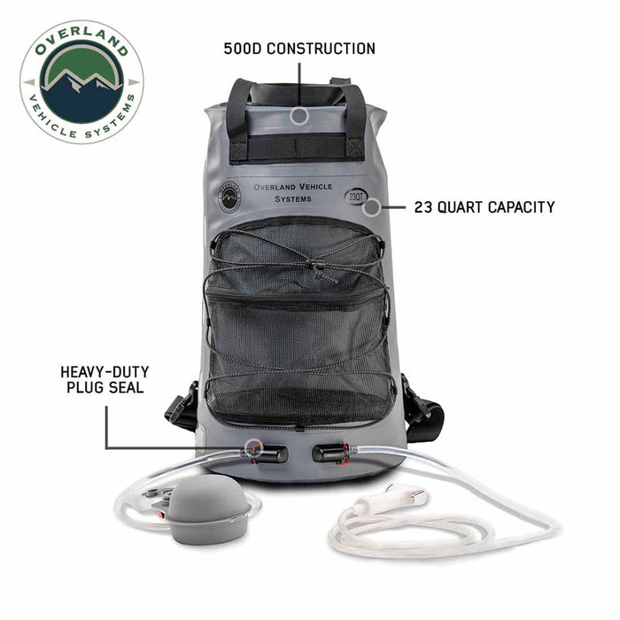 Portable 23 Qt Camp Shower with Nozzle and Accessories - Recon Recovery