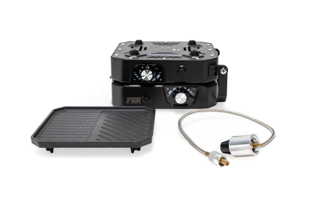 FSR Portable 2 Burner Camp Stove & Wind Screen | Dual Burner Outdoor Cooking - Recon Recovery