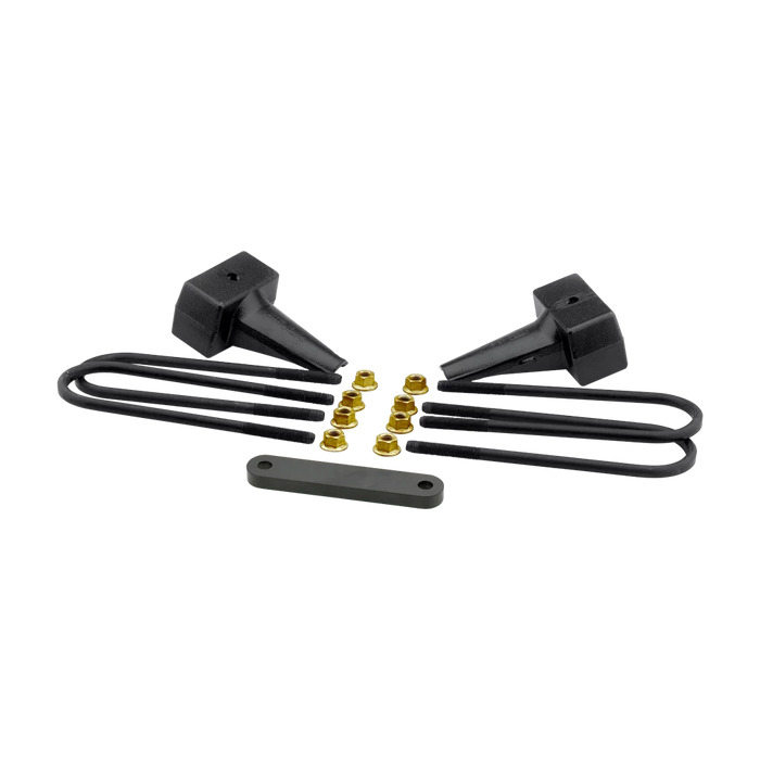 ReadyLIFT 4" Flat Rear Block Kit with Carrier Bearing Spacer for 2 Piece Drive Shaft for 2011-2016 Ford F-250 Super Duty/F-350 Super Duty/F-450 Super Duty