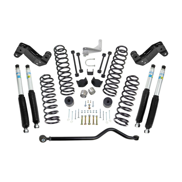 ReadyLIFT 4" Coil Spring Kit with Adjustable Track Bar, Caster Correction Bracket, Exhaust Spacer with Bilstein Shocks for 2017-2018 Jeep Wrangler JK/Wrangler JKU