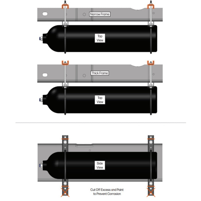 LOGIQ ReadyAir Frame Mounted Air Boost Tank + Mounting Hardware - Recon Recovery - Recon Recovery
