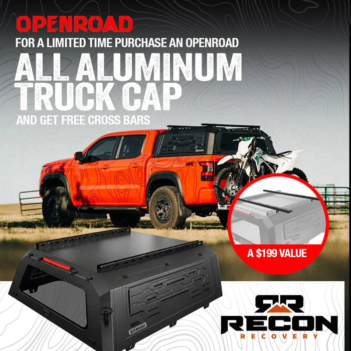 Openroad Aluminum Light Weight Modular Truck Cap for 2016-2023 Toyota Tacoma 6ft Bed