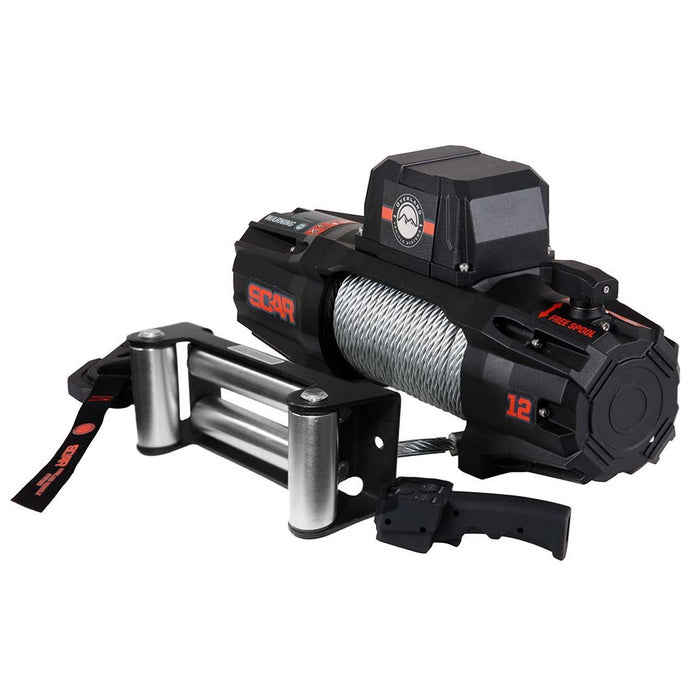 OVS SCAR 12k Steel Cable 12,000 lbs. Wireless Winch + Free Tow Strap - Recon Recovery