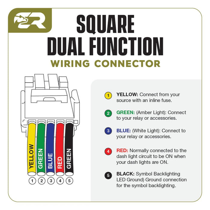 Square Style Dual Function Toyota OEM Style "AMBER & WHITE" Switch - Recon Recovery