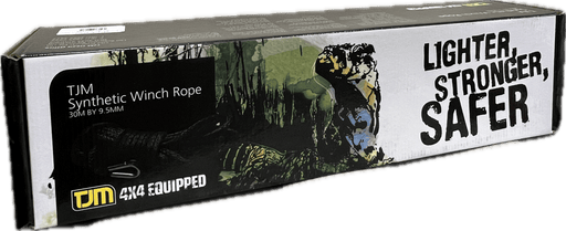 TJM USA Black Synthetic 3/8" Winch Rope 100ft - Recon Recovery - Recon Recovery