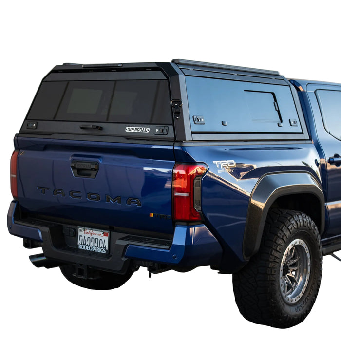 OPENROAD Bolt On Bed Cap with Sliding Side and Front Windows for 2024-2026 Toyota Tacoma - Recon Recovery