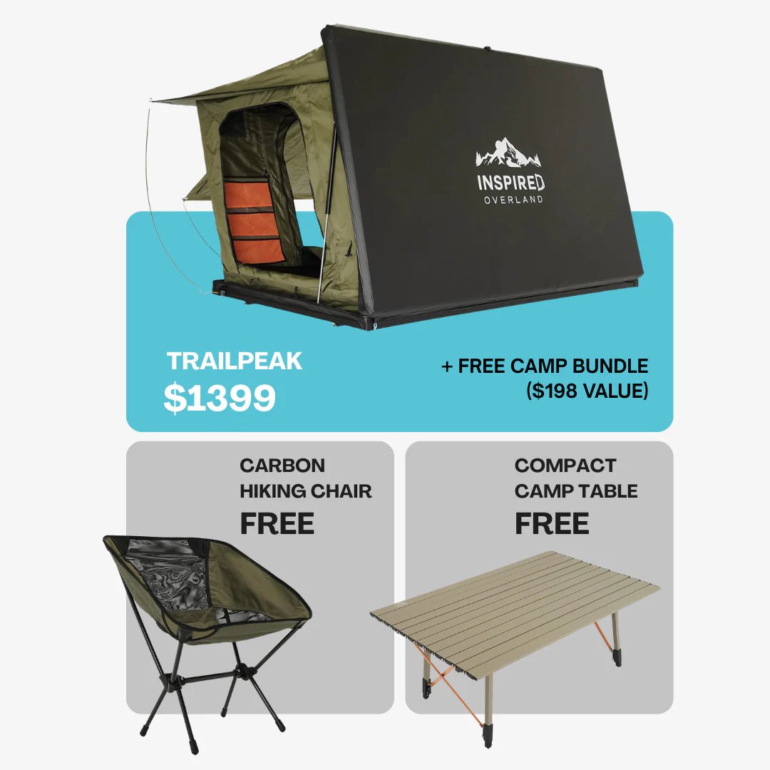 Inspired Overland Trailpeak Rooftop Tent | Ultralight Side - Opening Roof Tent (84 lbs) - Recon Recovery