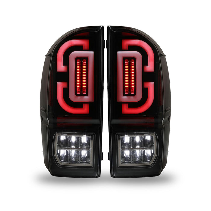 Winjet Renegade V2 LED Sequential Taillights for 2016-2023 Toyota Tacoma (Gloss Back/Clear) - Recon Recovery - Recon Recovery