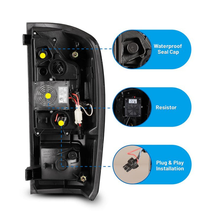 Winjet Renegade V2 LED Taillights for 2016 - 2023 Toyota Tacoma (Black/Clear) - Recon Recovery - Recon Recovery