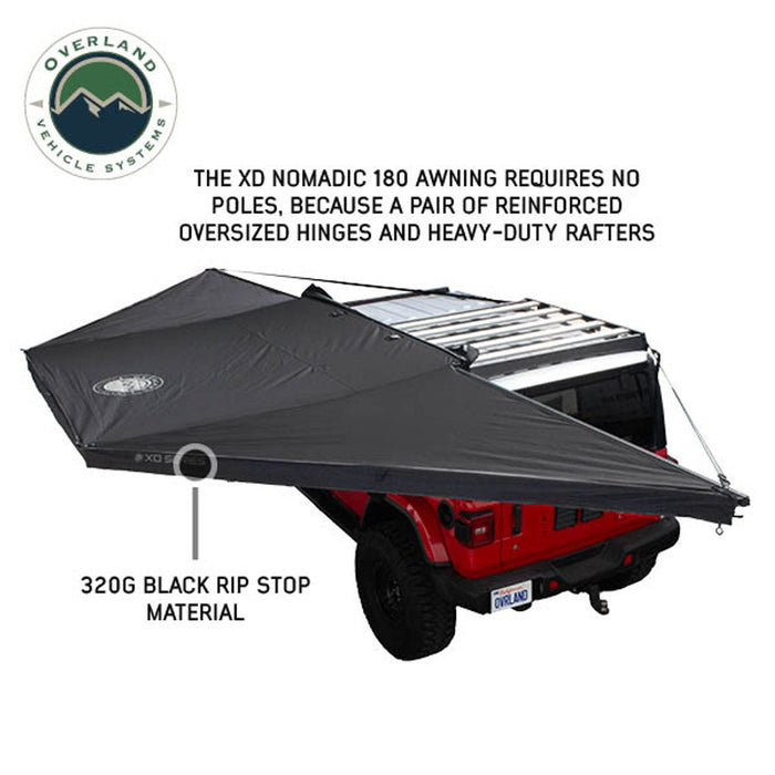 OVS Black XD Nomadic 180 Awning with HD Universal Brackets - Recon Recovery - Recon Recovery