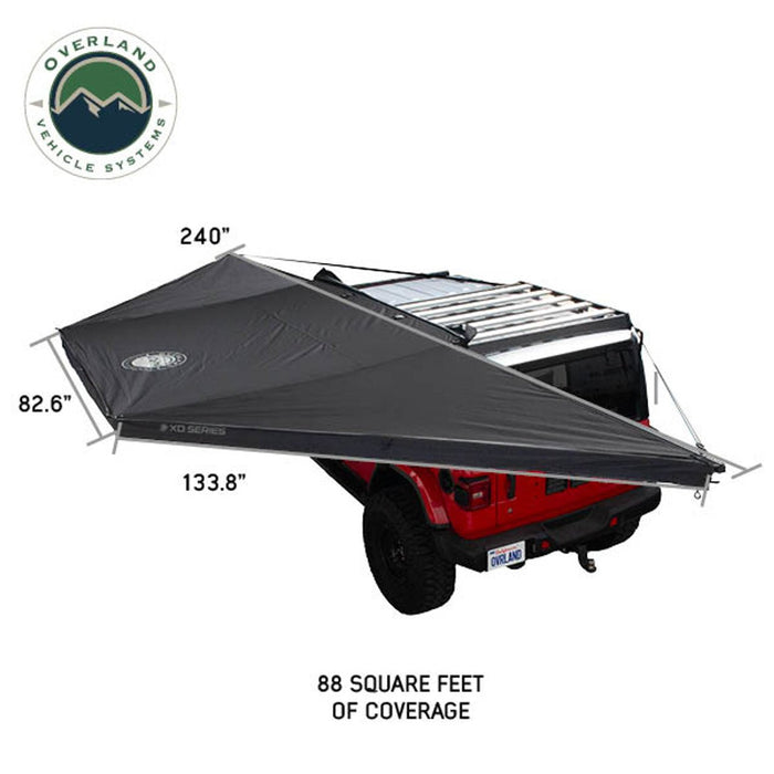 OVS Black XD Nomadic 180 Awning with HD Universal Brackets - Recon Recovery - Recon Recovery