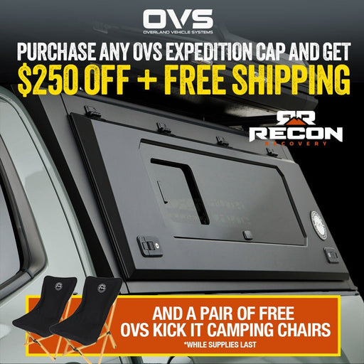 OVS Expedition Stainless Steel Truck Cap with Wing Doors For 2021 - 2026 Ford F - 150 6.5ft Bed - Recon Recovery