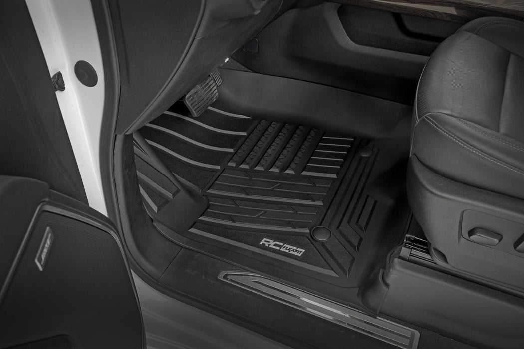 Rough Country Flex - Fit Floor Mats for 2019 - 2026 Chevy/GMC 1500 & 2500HD/3500HD - Recon Recovery