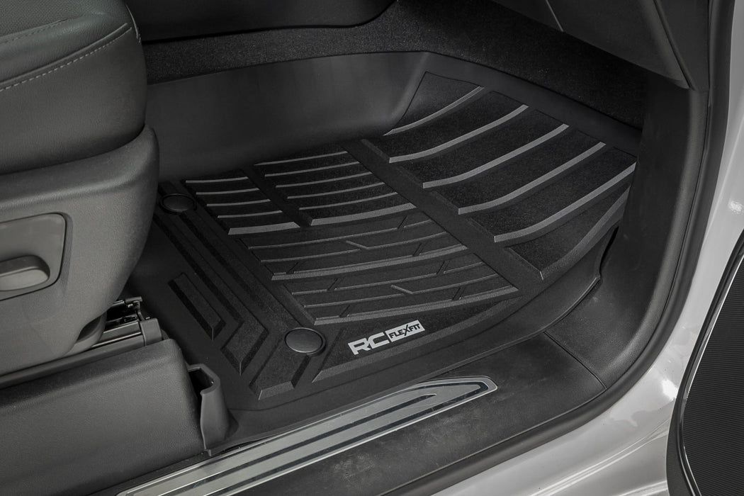 Rough Country Flex - Fit Floor Mats for 2019 - 2026 Chevy/GMC 1500 & 2500HD/3500HD - Recon Recovery