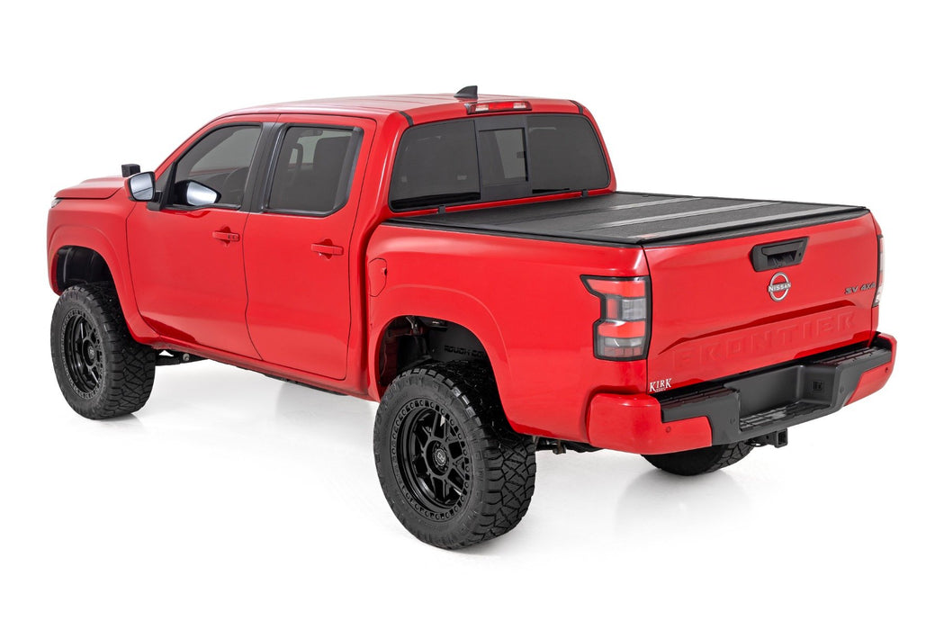 Rough Country Low Profile Tri Fold Aluminum Tonneau Cover for 2022 - 2025 Nissan Frontier (5' Bed) - Recon Recovery
