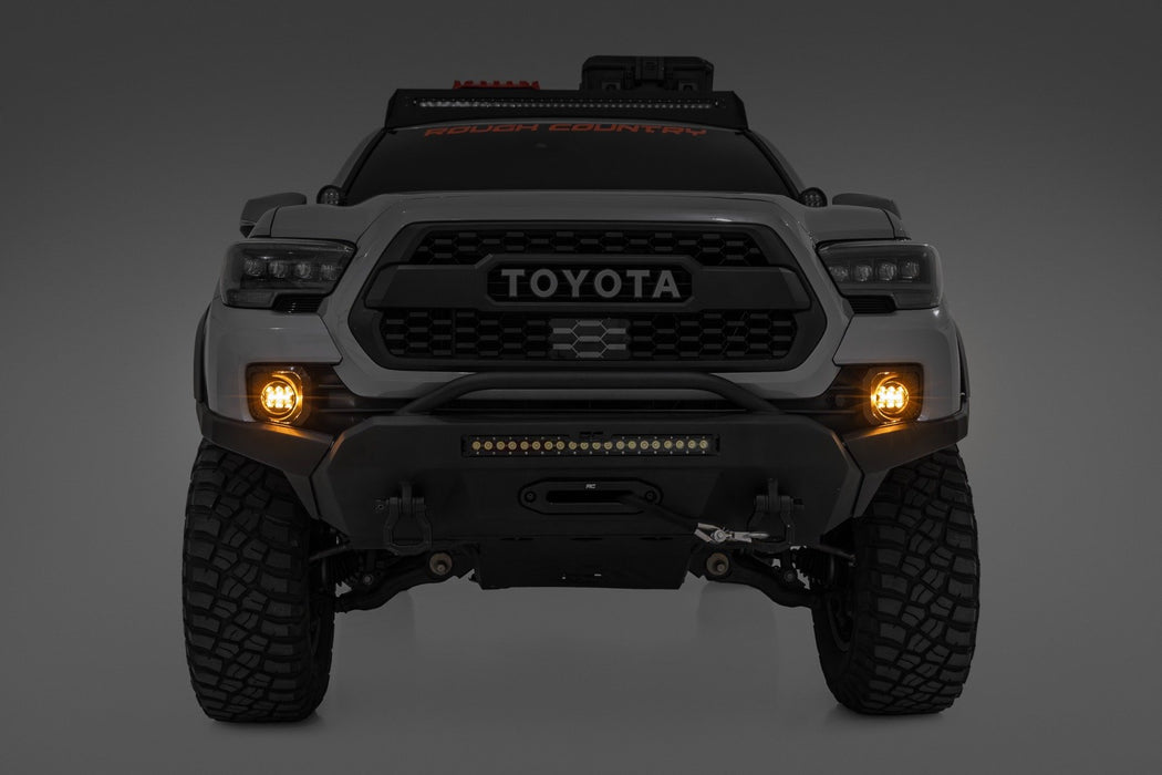 Rough Country LED FOG Light Kit with Amber DRL For 2016-2022 Toyota Tacoma - With Harness