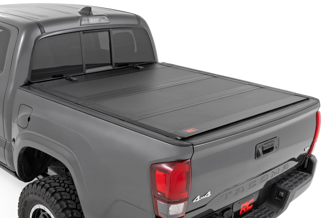 Rough Country Hard Tri - Fold Flip Up Bed Cover for 2005 - 2015 Toyota Tacoma - Recon Recovery