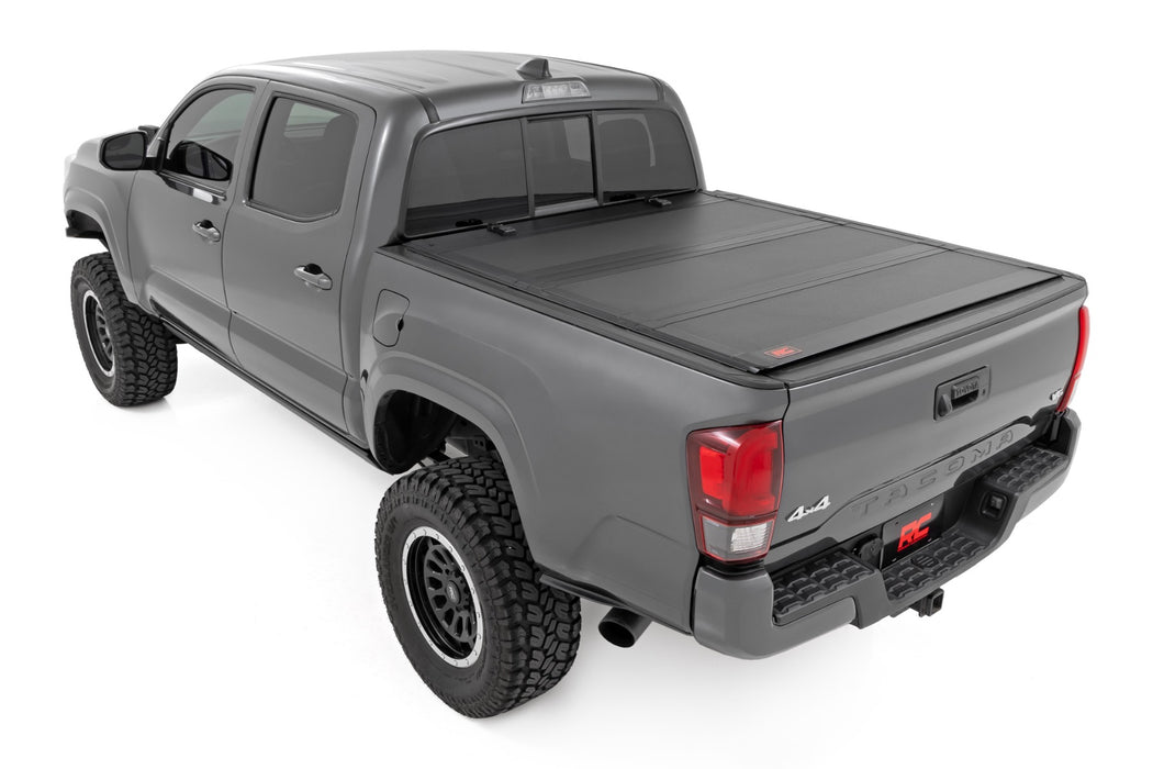 Rough Country Hard Tri - Fold Flip Up Bed Cover for 2005 - 2015 Toyota Tacoma - Recon Recovery
