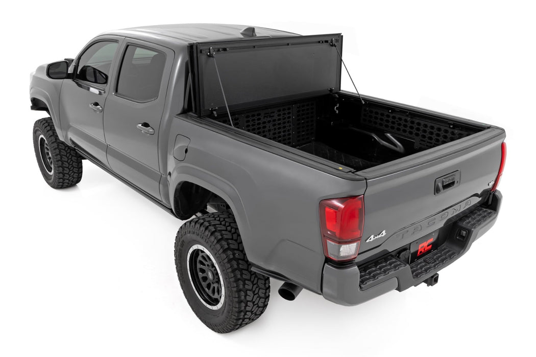 Rough Country Hard Tri - Fold Flip Up Bed Cover for 2005 - 2015 Toyota Tacoma - Recon Recovery