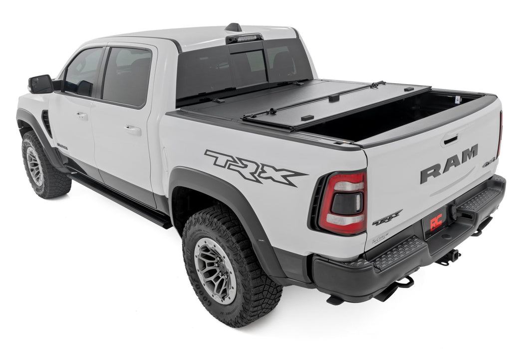 Rough Country 49320550 Tri Fold Aluminum Hard Tonneau Cover for 2019-2024 Ram 1500