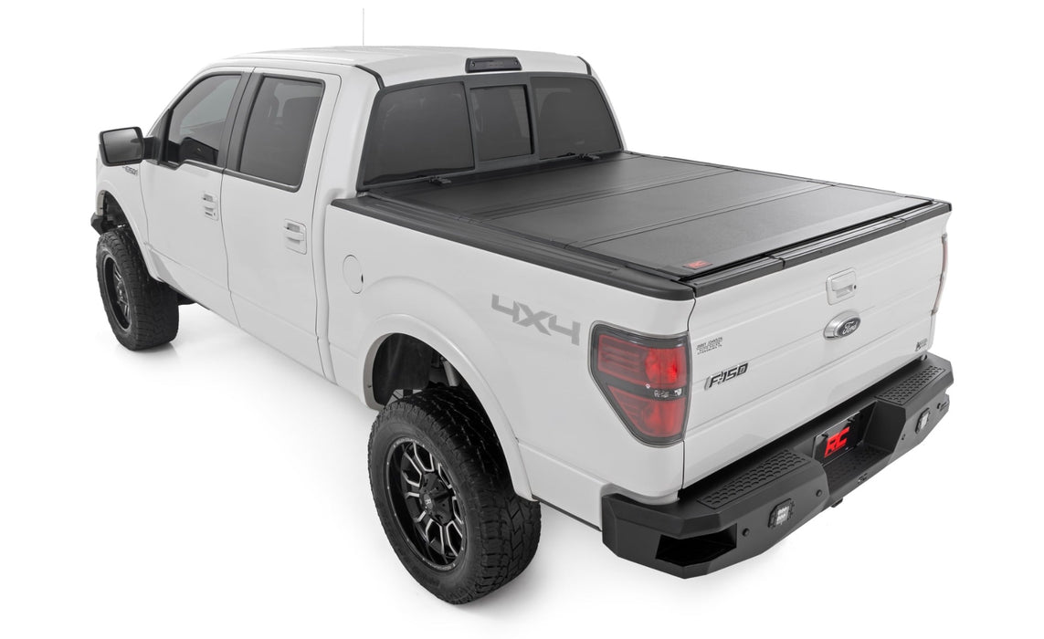 Rough Country Hard Tri - Fold Flip Up Bed Cover for 2004 - 2014 Ford F - 150 - Recon Recovery