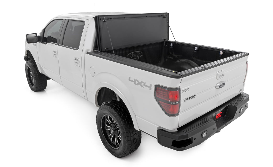 Rough Country 49214550 Tri Fold Aluminum Hard Tonneau Cover for 2004-2014 Ford F-150