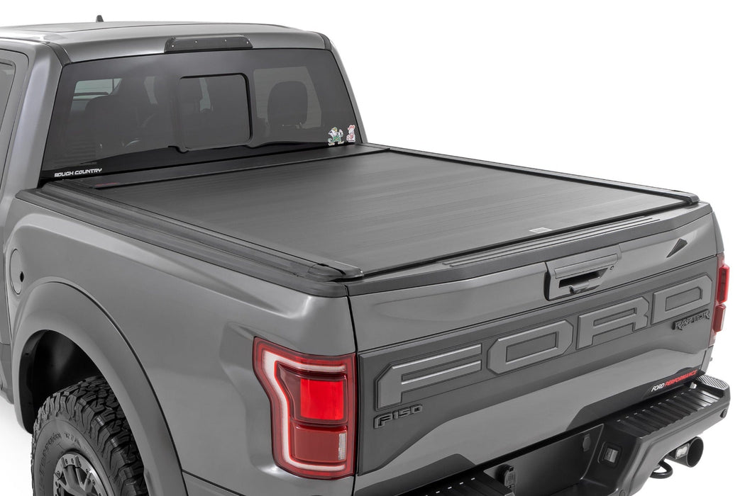 Rough Country Powered Electric Retractable Tonneau Cover for 2022-2024 Ford Lightning - 5' 7" Bed