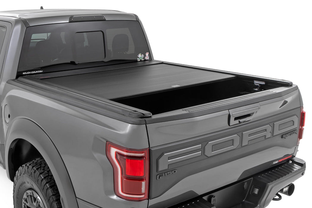 Rough Country Powered Electric Retractable Tonneau Cover for 2022-2024 Ford Lightning - 5' 7" Bed
