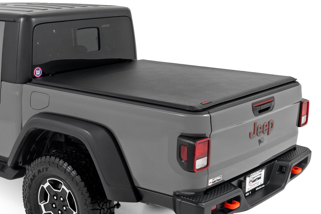 Rough Country Soft Roll Up Tonneau Cover for 2020-2024 Jeep Gladiator JT - Recon Recovery