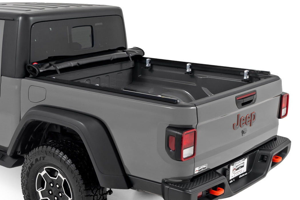 Rough Country Soft Roll Up Tonneau Cover for 2020-2024 Jeep Gladiator JT - Recon Recovery