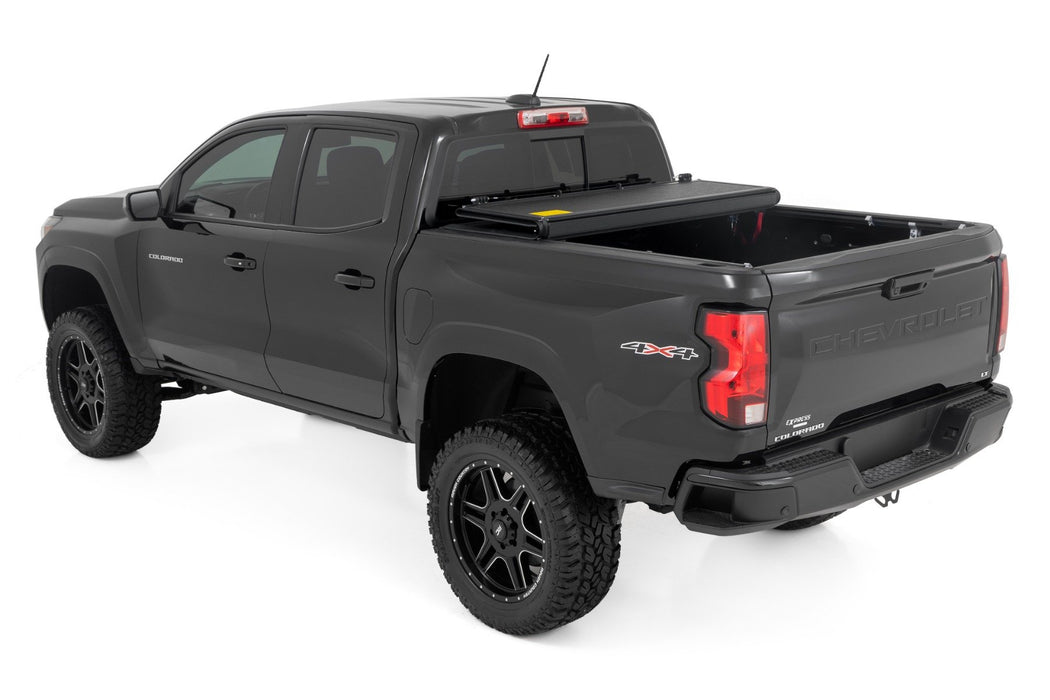 Rough Country Hard Fold Low Profile Aluminum 5' Bed Tonneau Cover for 15-22 Colorado Canyon