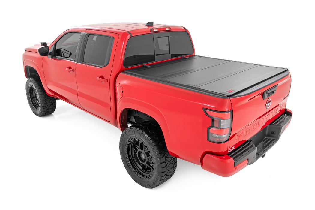 Rough Country Hard Tri Fold Aluminum Tonneau Cover for 2005-2021 Nissan Frontier (5' Bed)