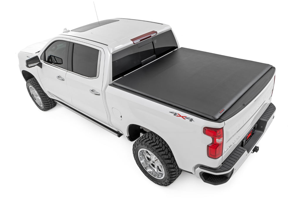 Rough Country 42120580 Soft Roll Up Tonneau Cover for 2019-2023 Silverado Sierra 1500 (5' 10" Bed)