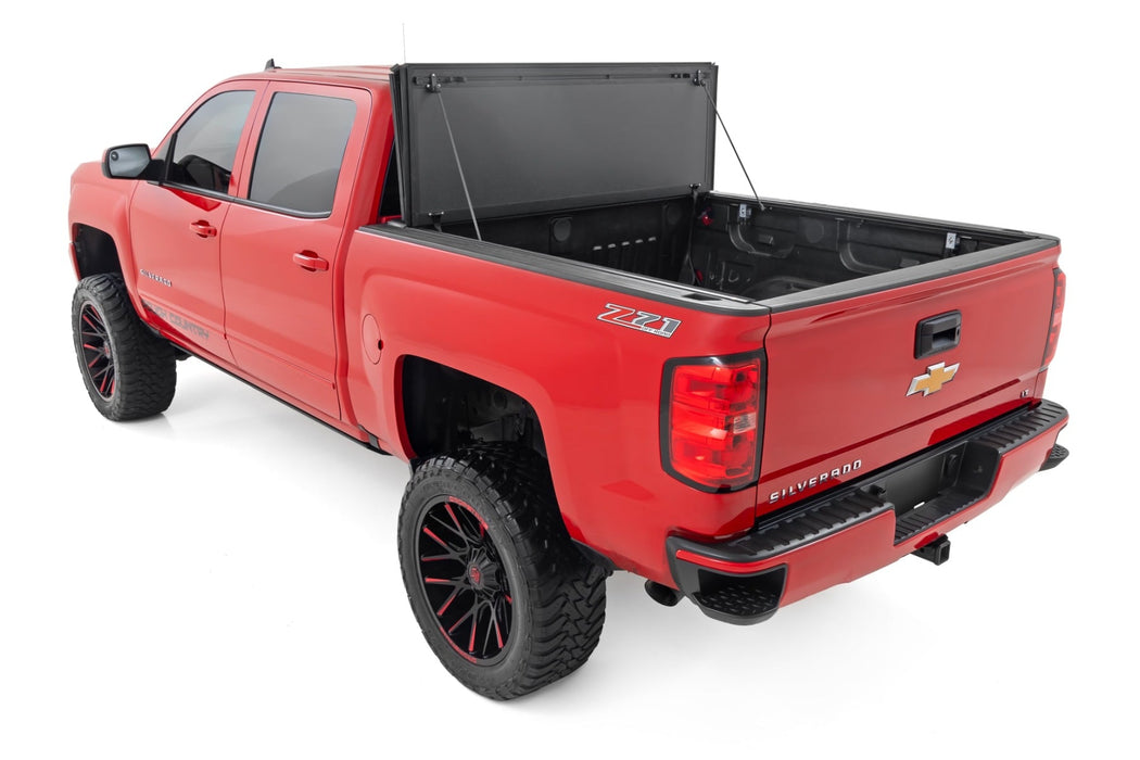 Rough Country Hard Tri - Fold Flip Up Bed Cover Chevy/GMC 1500 (14 - 18 & Classic) - Recon Recovery
