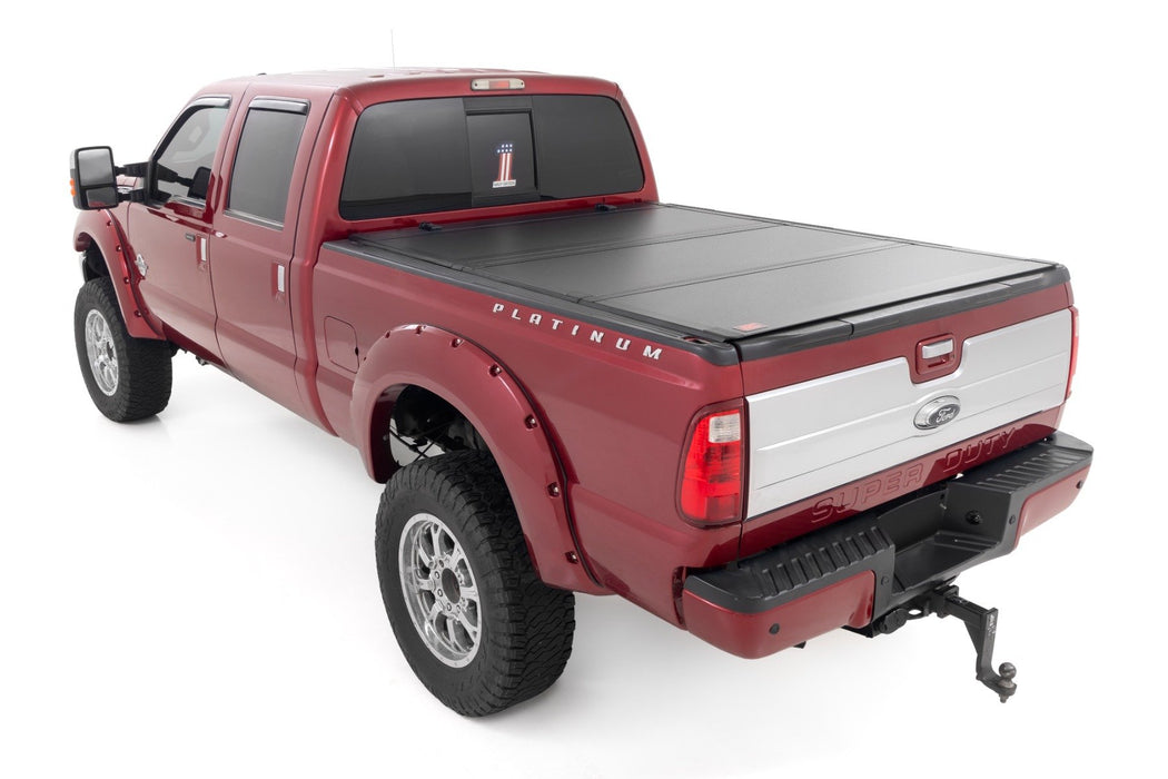 Rough Country Low Profile Tri Fold Aluminum Tonneau Cover for 1999 - 2016 Ford F250 F350 (6' 10" Bed) - Recon Recovery
