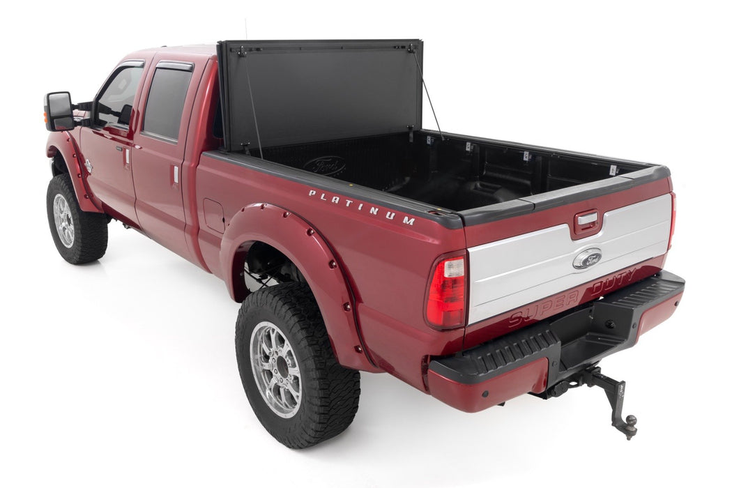Rough Country Low Profile Tri Fold Aluminum Tonneau Cover for 1999 - 2016 Ford F250 F350 (6' 10" Bed) - Recon Recovery