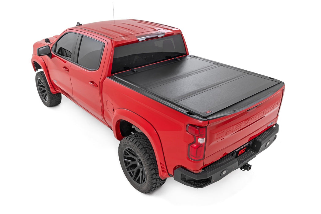 Rough Country Hard Tri Fold Aluminum Tonneau Cover for 2015-2022 Colorado Canyon