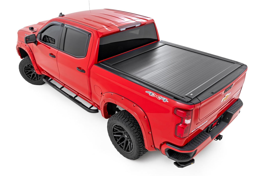 Rough Country Manual Retractable Bed Tonneau Cover for 2019-2026 Silverado Sierra 1500 5'8 Bed