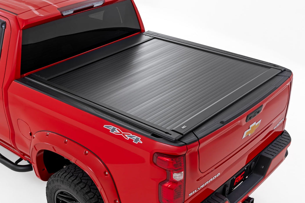 Rough Country Manual Retractable Bed Tonneau Cover for 2019-2026 Silverado Sierra 1500 5'8 Bed