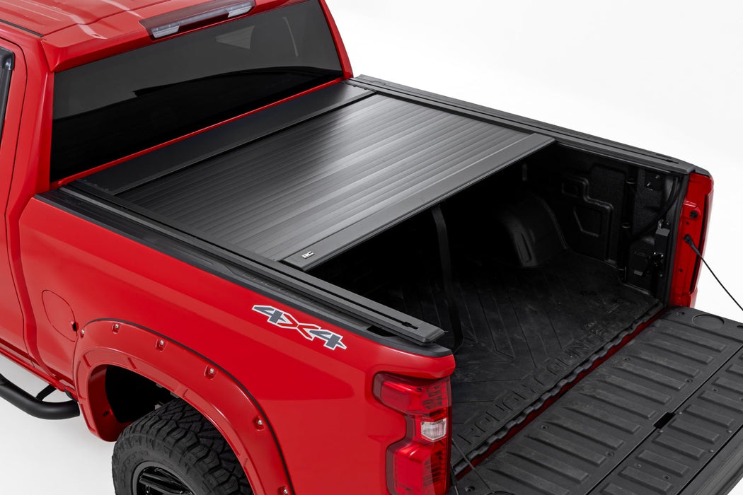 Rough Country Manual Retractable Bed Tonneau Cover for 2019-2026 Silverado Sierra 1500 5'8 Bed