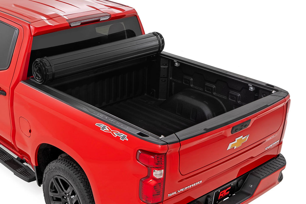 Rough Country Hard Roll up Tonneau Cover for 2019 - 2026 GM Silverado Sierra 1500 - Recon Recovery - Recon Recovery