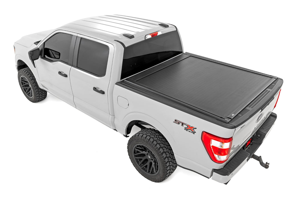 Rough Country Powered Electric Retractable Tonneau Cover for 2015 - 2026 Ford F - 150 - 5' 7" Bed - Recon Recovery